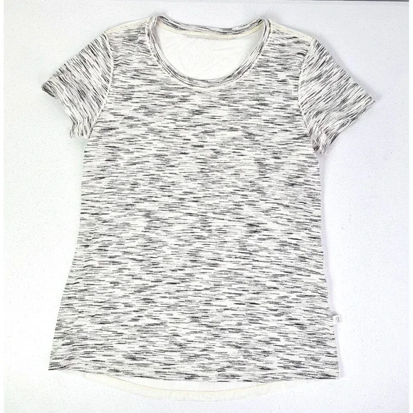 Lululemon Women's M Multicolor Stripe Beat The Heat Short Sleeve Mesh Back Shirt - Picture 3 of 13